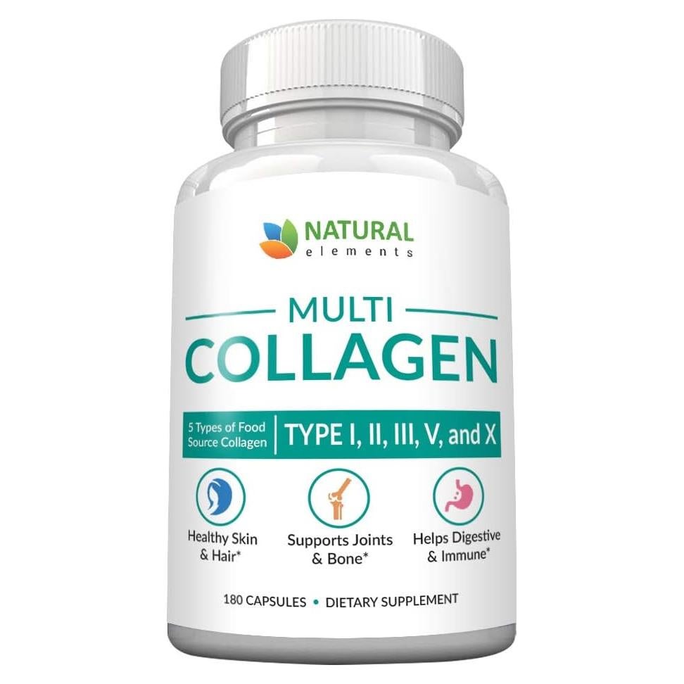Cápsulas de Colágeno Multi Tipo I, II, III, V, X - 180 Unidades