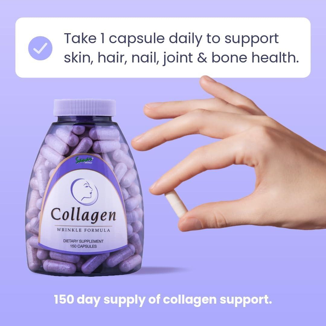 Píldoras de colágeno Sanar Naturals 150 cápsulas - Fórmula antiarrugas