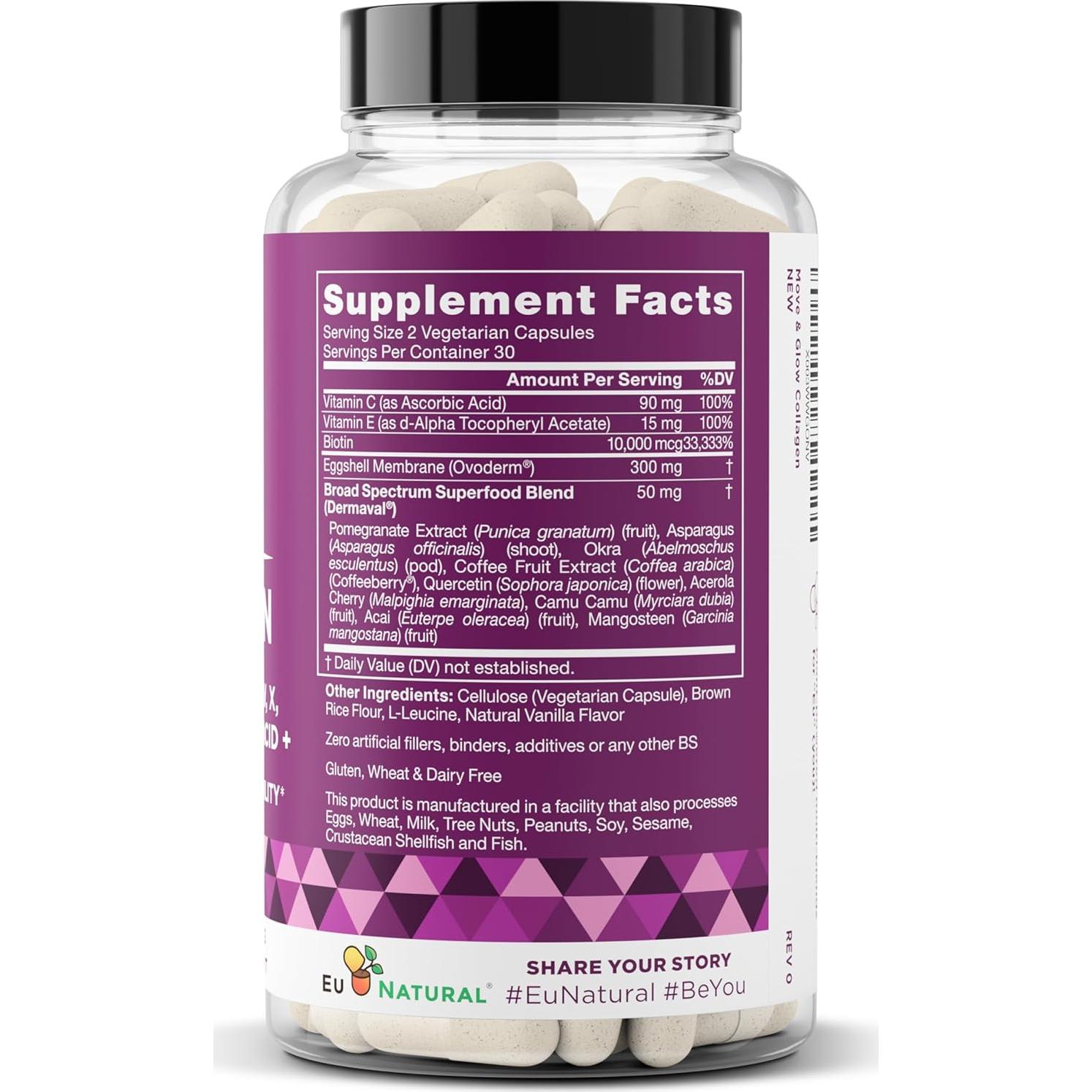 Píldoras de colágeno vegetariano Move & Glow - 60 cápsulas