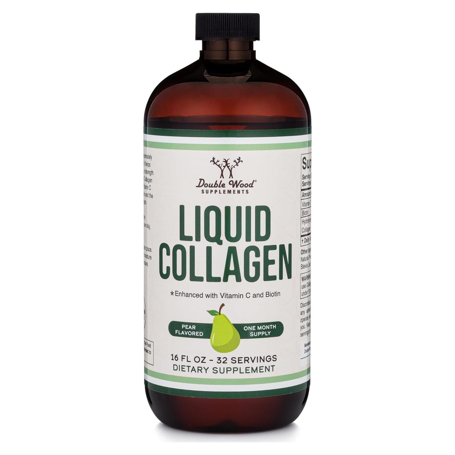 Colágeno Líquido Double Wood 2500mg - 32 Porciones Sabor Pera