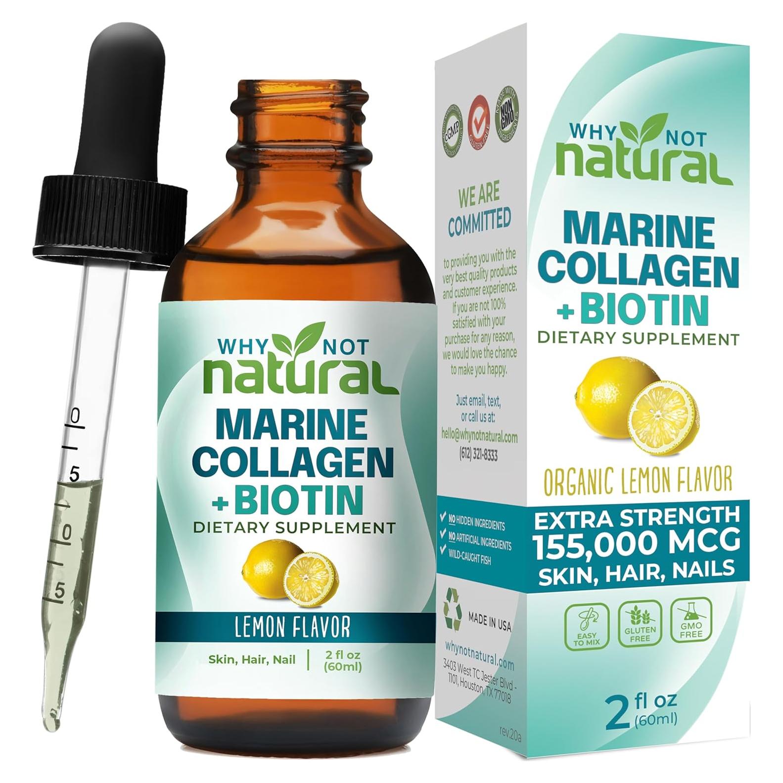 Colágeno Líquido Natural Por Qué No 140g con Biotina para Piel y Cabello