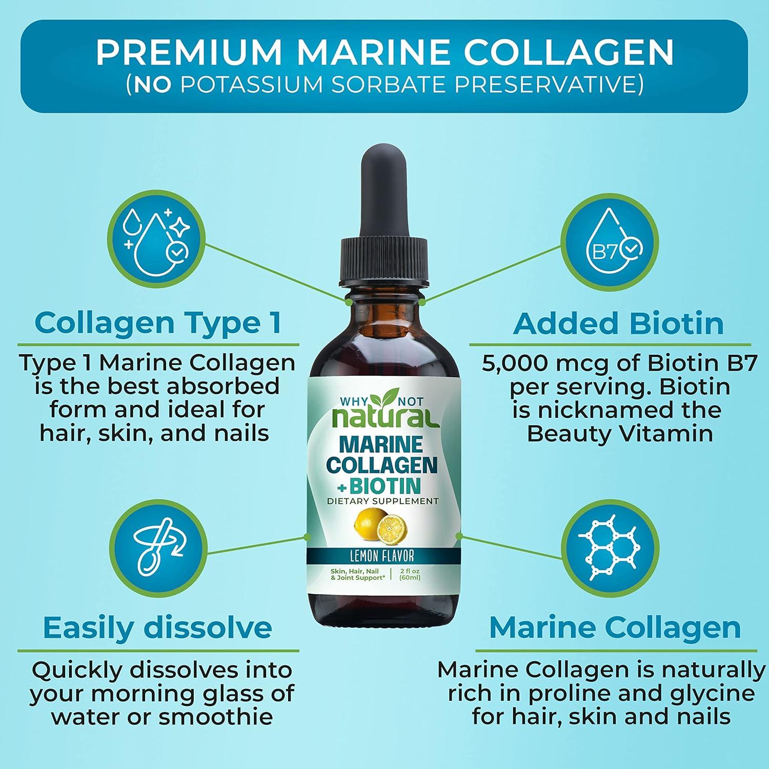 Colágeno Líquido Natural Por Qué No 140g con Biotina para Piel y Cabello