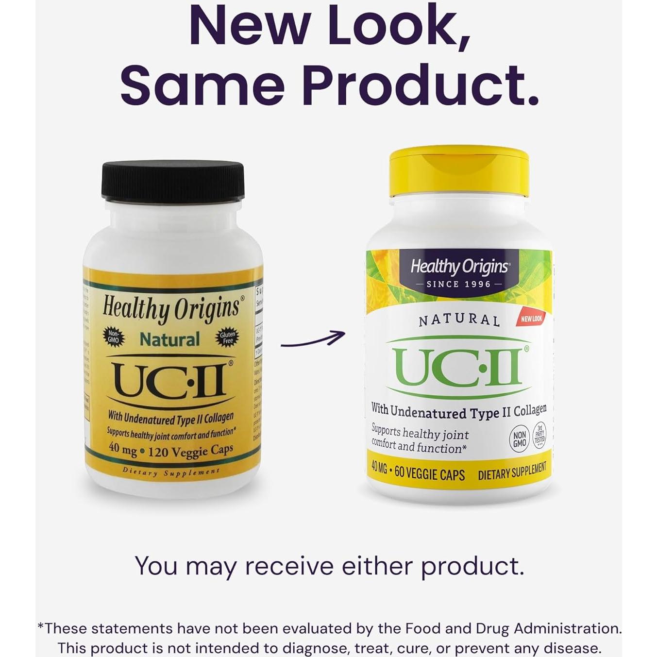 Colágeno Tipo II UC-II Healthy Origins 40 mg 120 Cápsulas