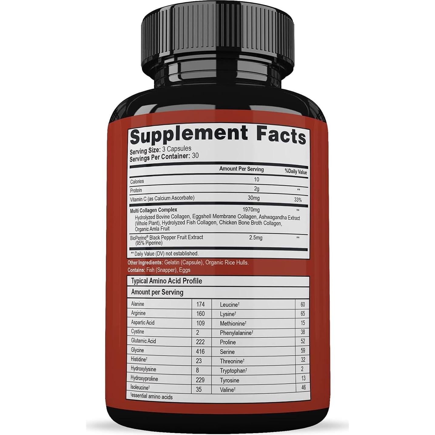 Wholesome Wellness Super-Absorb Multi Collagen Pills (Type I II III V X) Organic Herbs & Bioperine - Hair, Skin, Nails - Hydrolyzed Peptides Protein Supplement for Women & Men (90 Capsules)