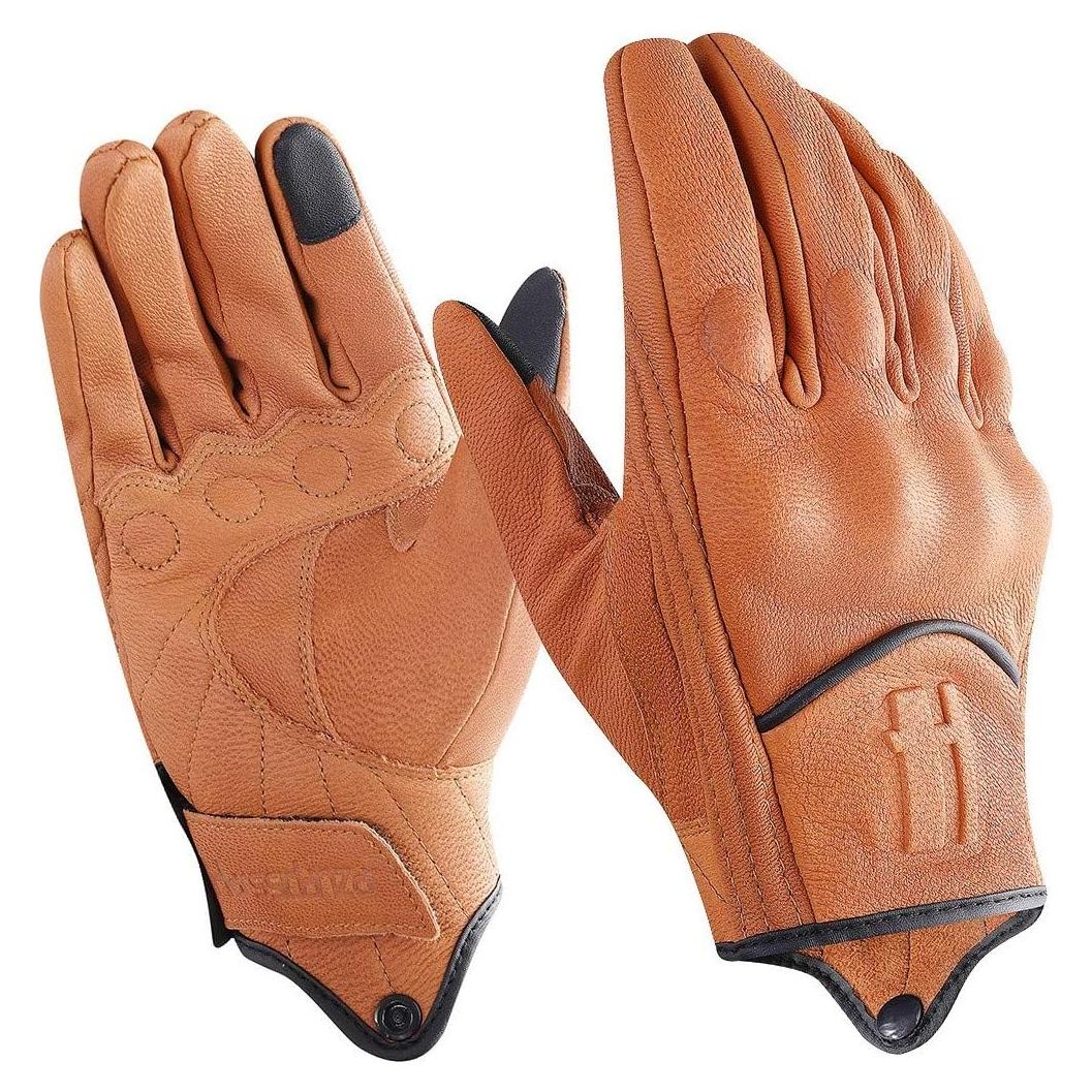 Guantes de motocicleta Harssidanzar GM028 cuero táctil