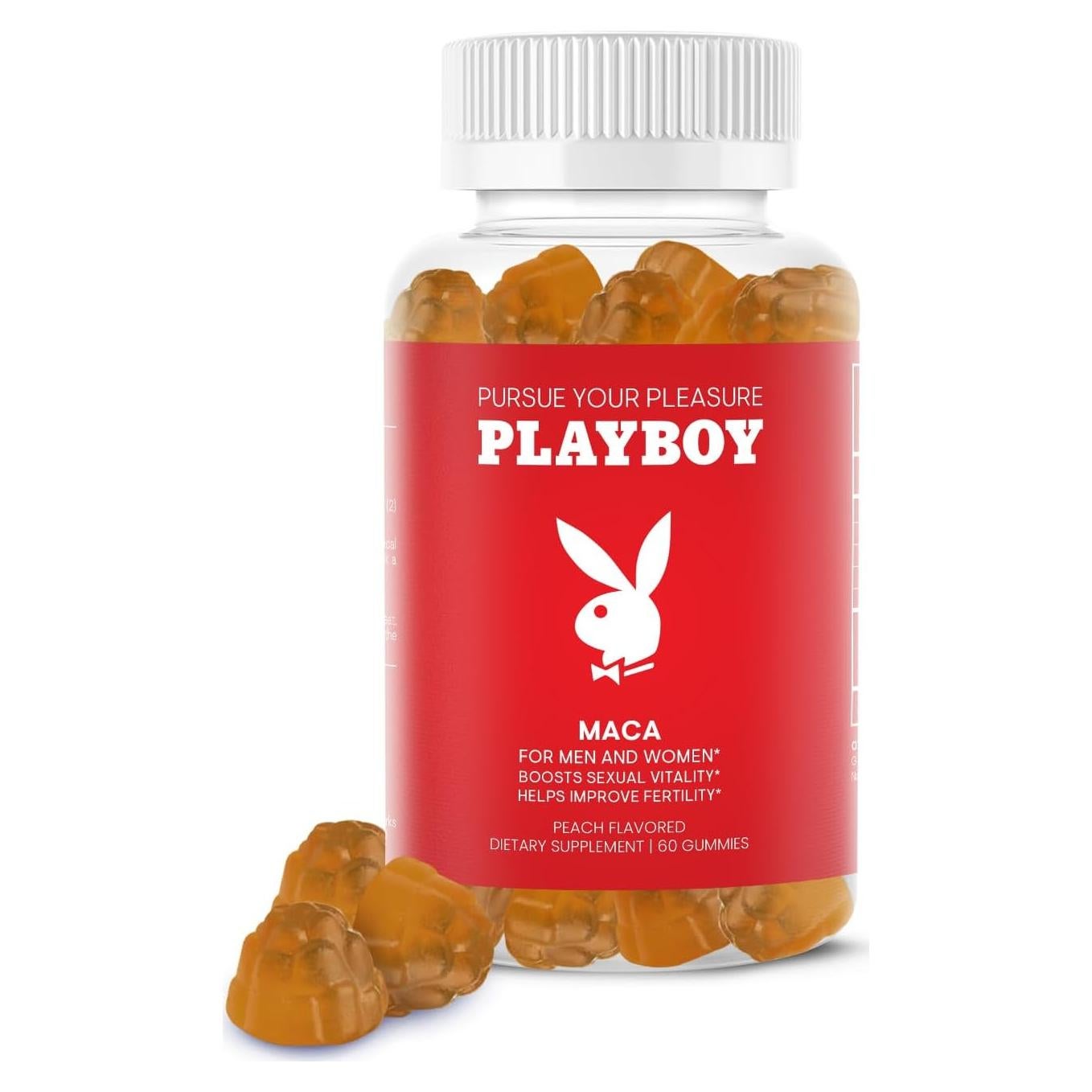 Gominolas de Maca Playboy 60 Unidades Sabor Durazno 100% Natural