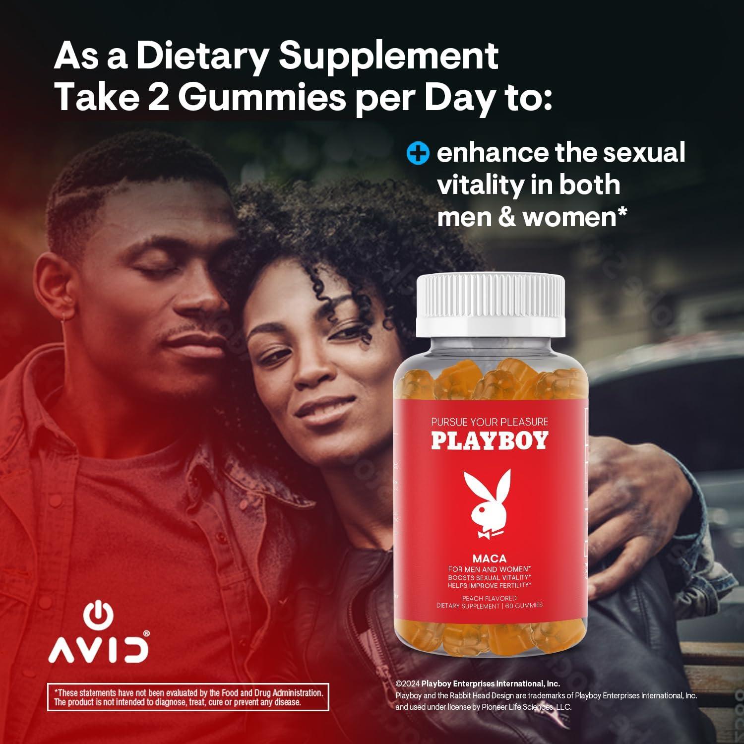 Gominolas de Maca Playboy 60 Unidades Sabor Durazno 100% Natural