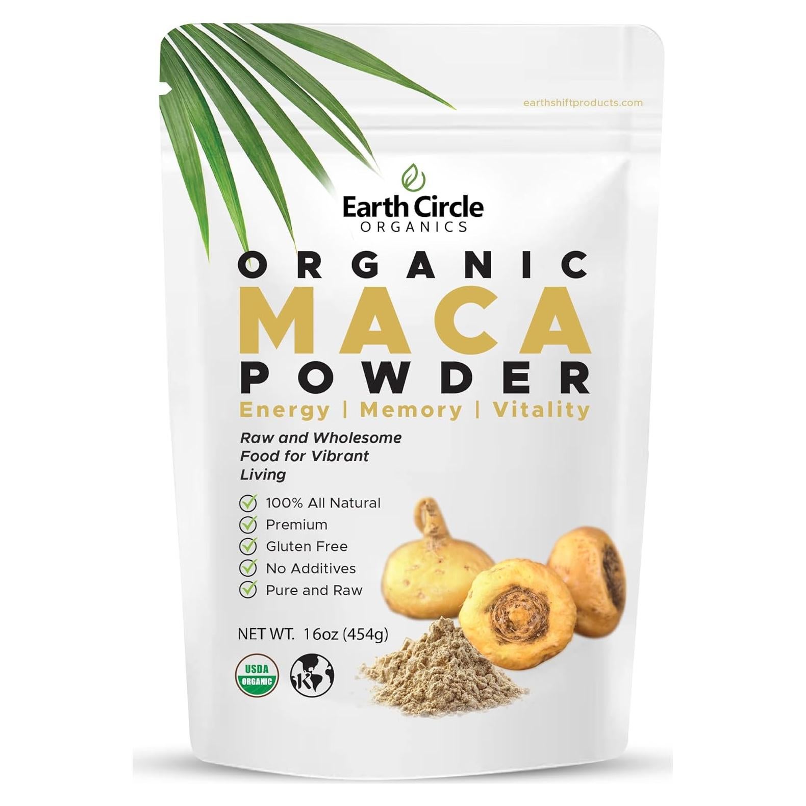 Polvo de Raíz de Maca Amarilla Earth Circle 454g Vegano