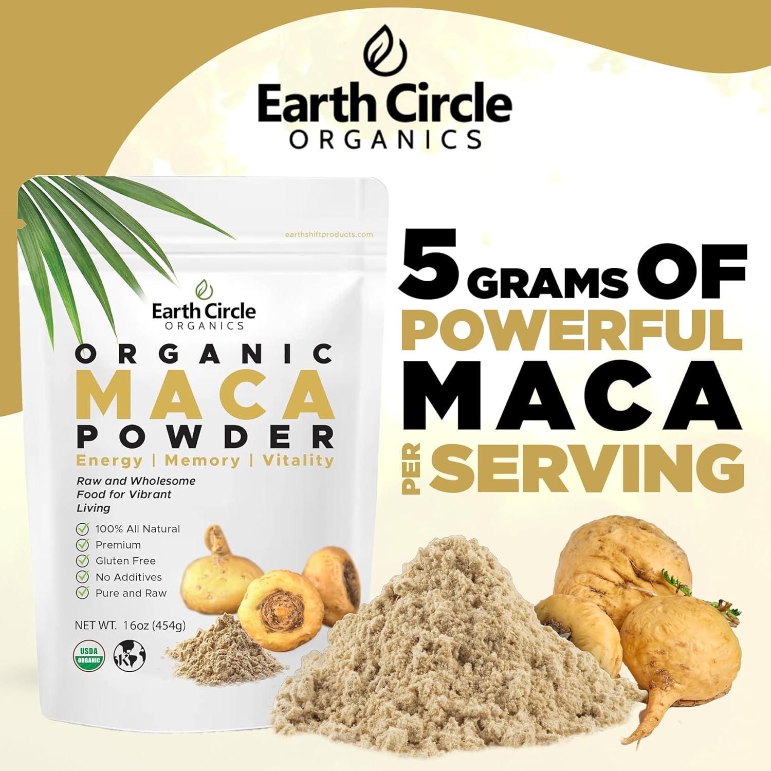 Polvo de Raíz de Maca Amarilla Earth Circle 454g Vegano