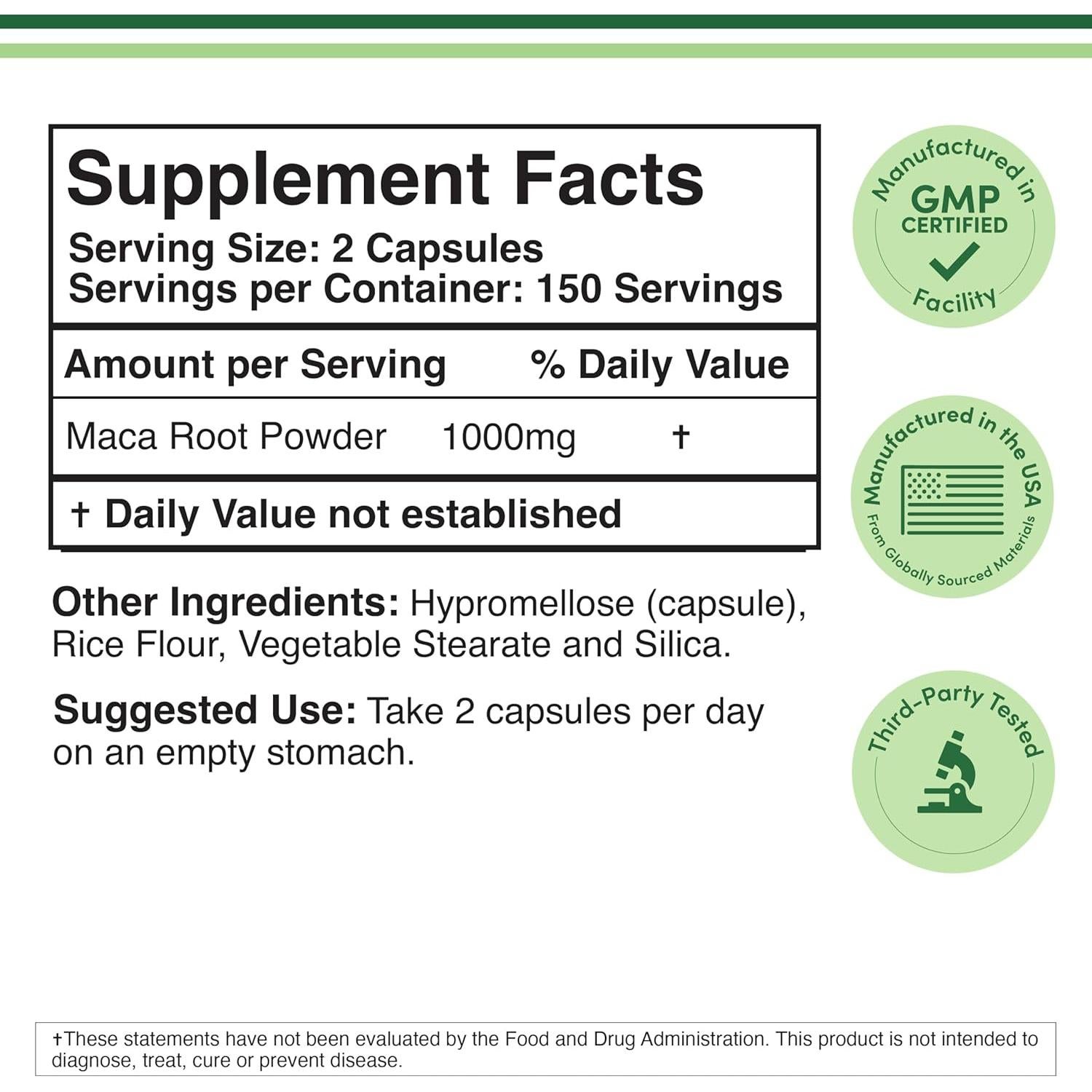 Cápsulas de Maca Negra, Roja y Amarilla Double Wood 300u