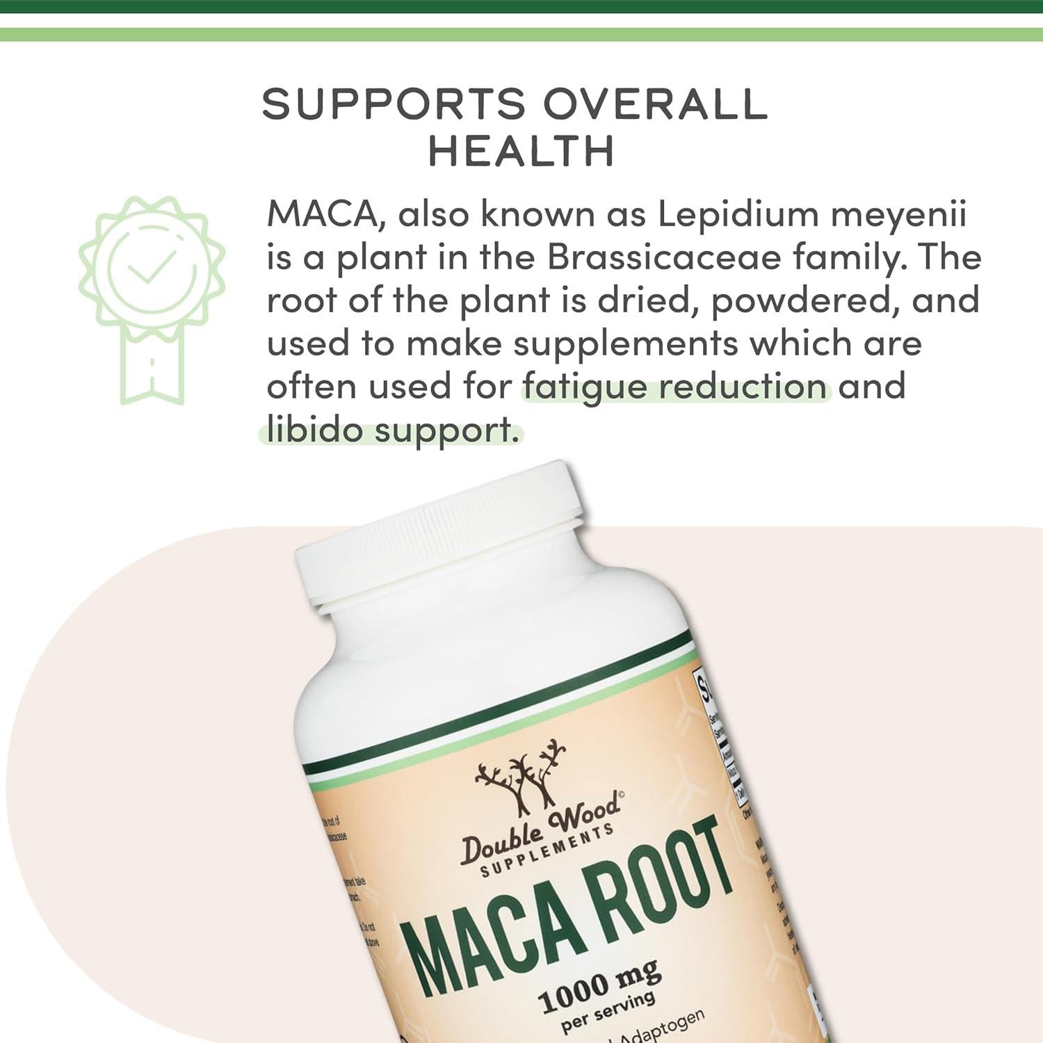 Cápsulas de Maca Negra, Roja y Amarilla Double Wood 300u