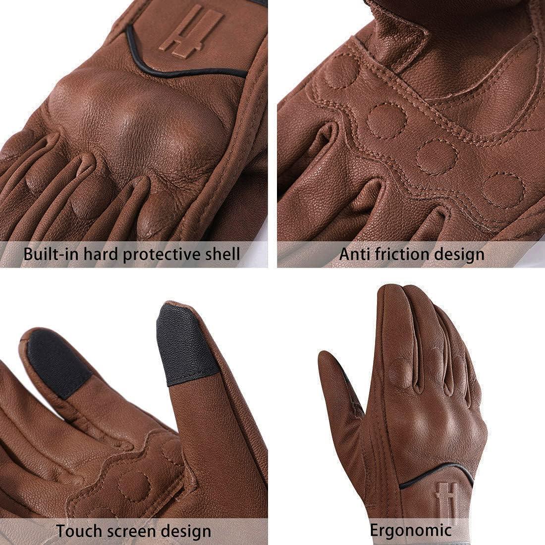 Guantes de Motocicleta Harssidanzar GM028 Cuero Táctil