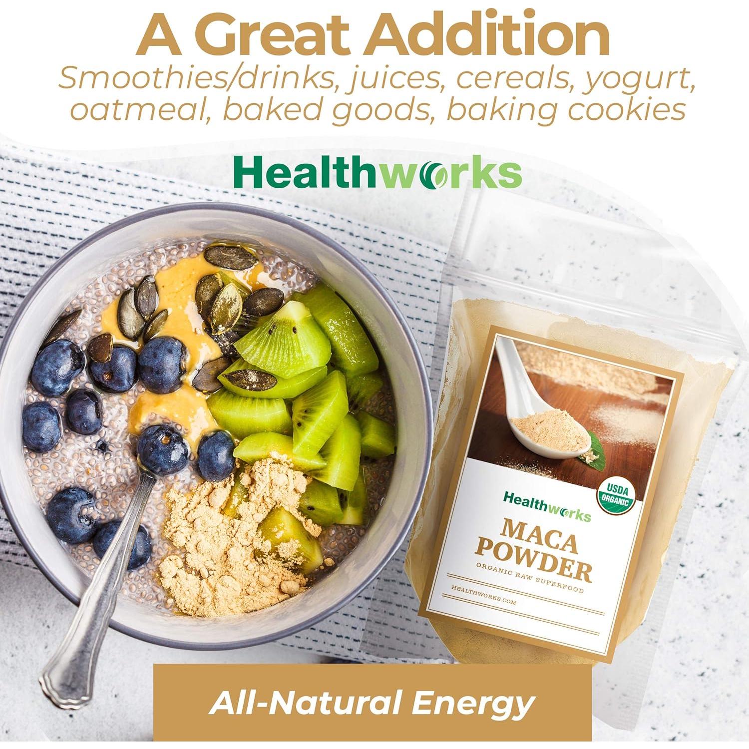 Polvo de Maca Orgánico Crudo Healthworks 454 g - Superalimento