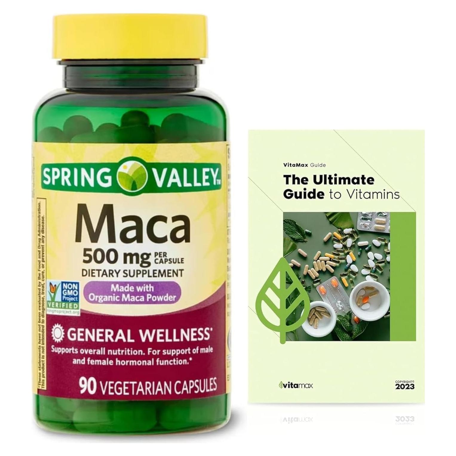 Cápsulas de Maca Orgánica Spring Valley 500mg - 90 Unidades