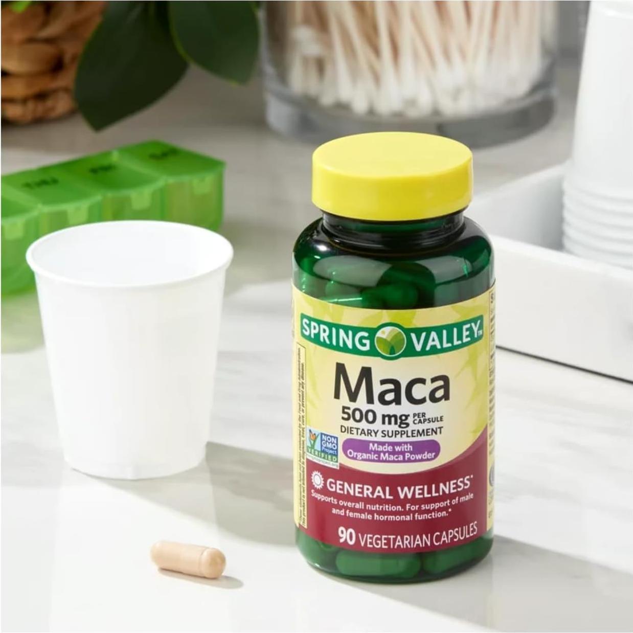 Cápsulas de Maca Orgánica Spring Valley 500mg - 90 Unidades