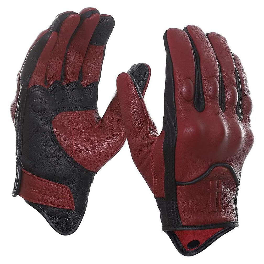 Guantes de motocicleta Harssidanzar GM028 cuero táctil