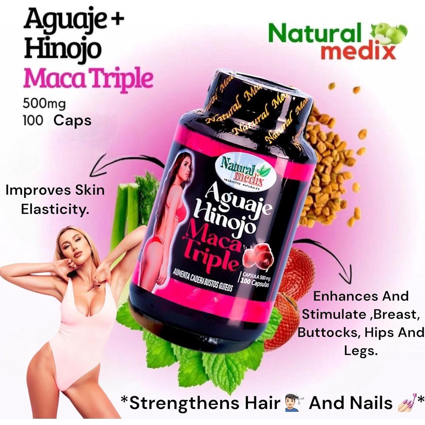 Suplemento Aguaje Hinojo Maca Triple Natural Medix 100 Cápsulas