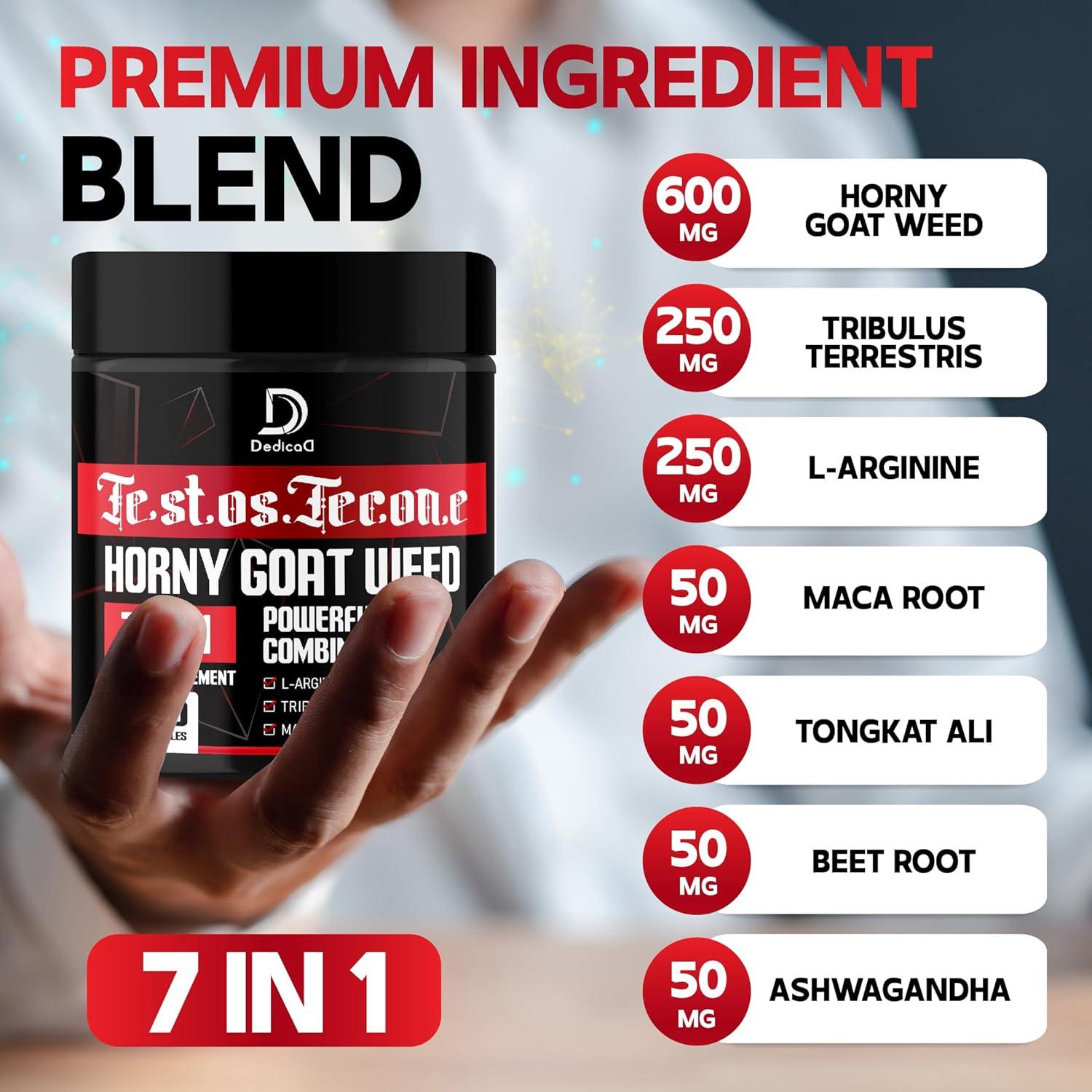 Suplemento Dedicad Test Support 120 Cápsulas 7 en 1 Energía