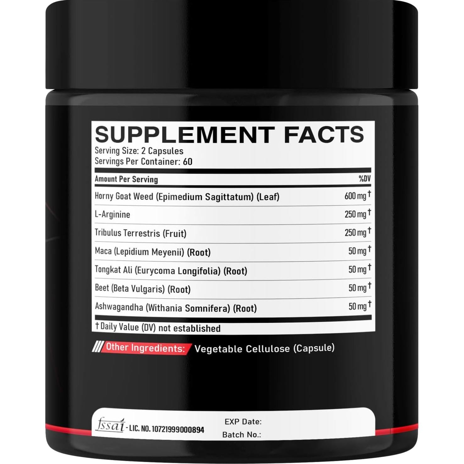 Suplemento Dedicad Test Support 120 Cápsulas 7 en 1 Energía