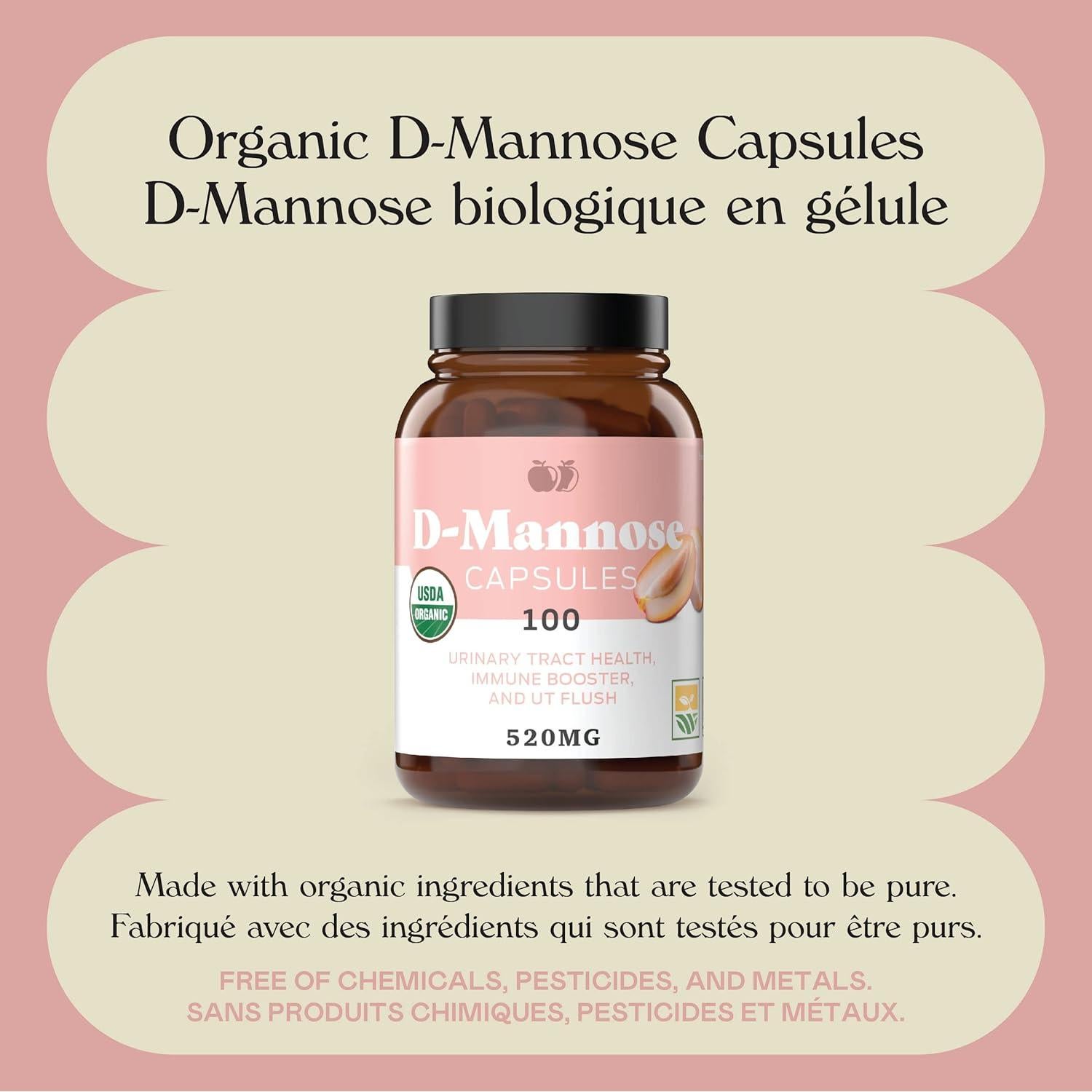 Cápsulas D-Mannose Orgánico Complete Natural 100 Unidades