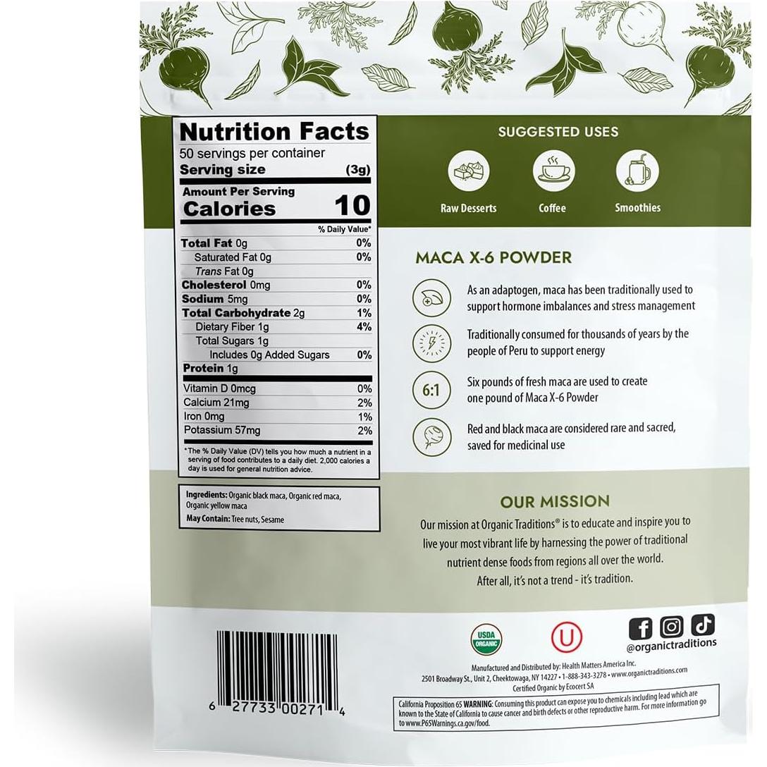 Polvo de Maca X-6 Orgánico 150g - Energizante Natural