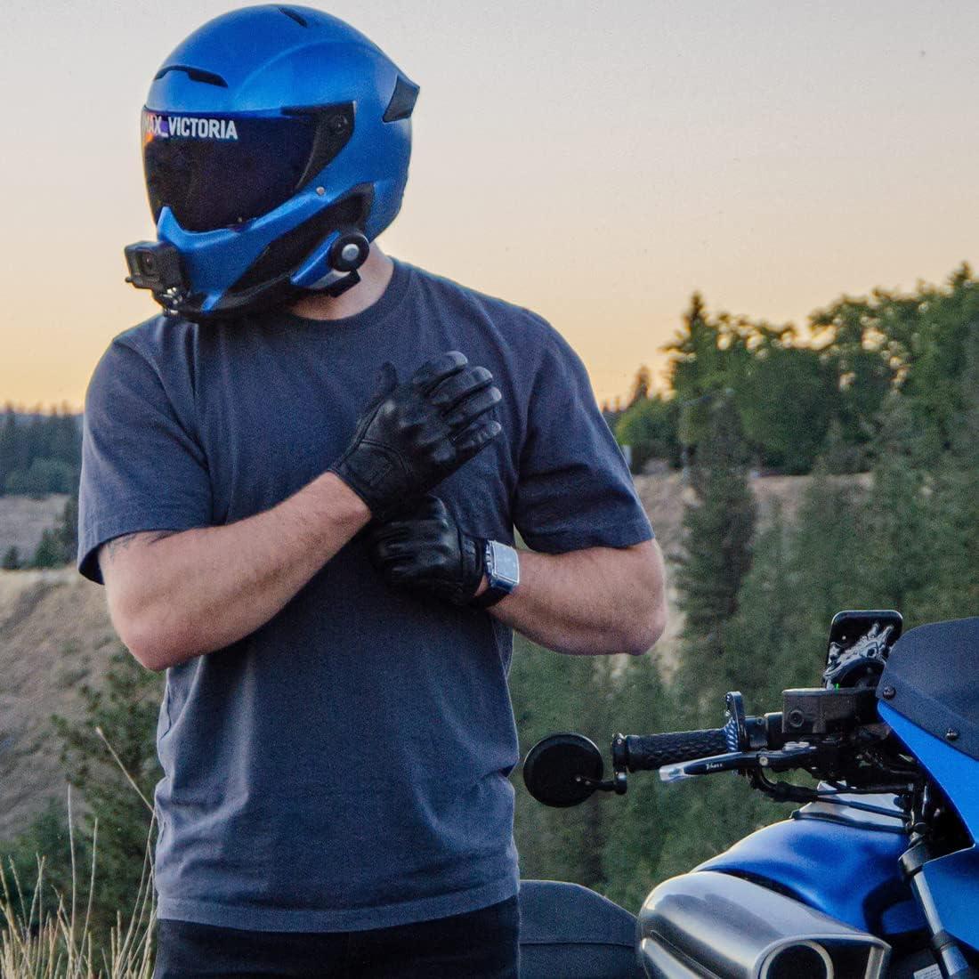 Guantes de Motocicleta Harssidanzar GM028 Cuero Táctil