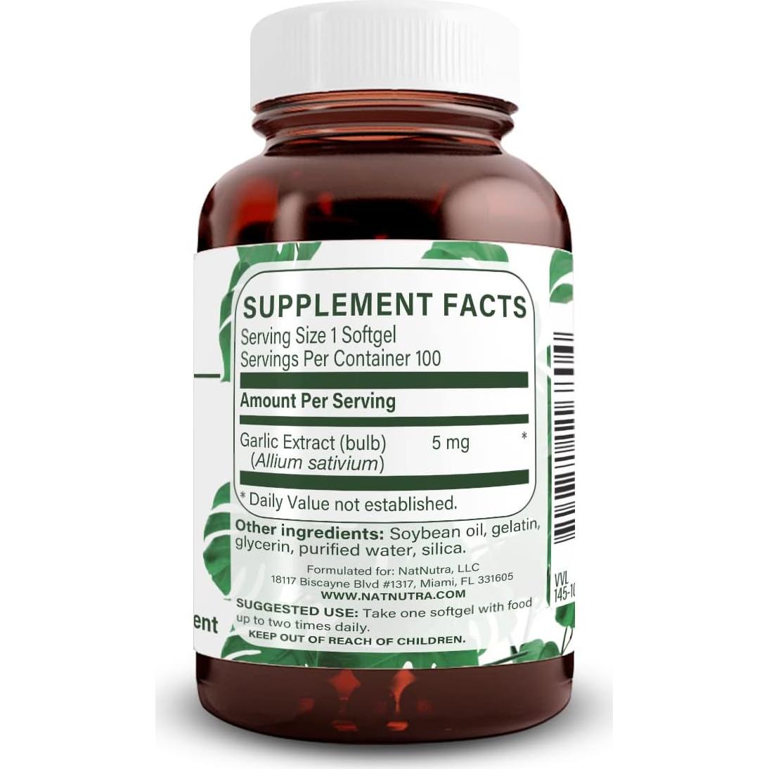 Suplemento Aceite de Ajo Sin Olor Natural Nutra 500mg 100 Gelatinas