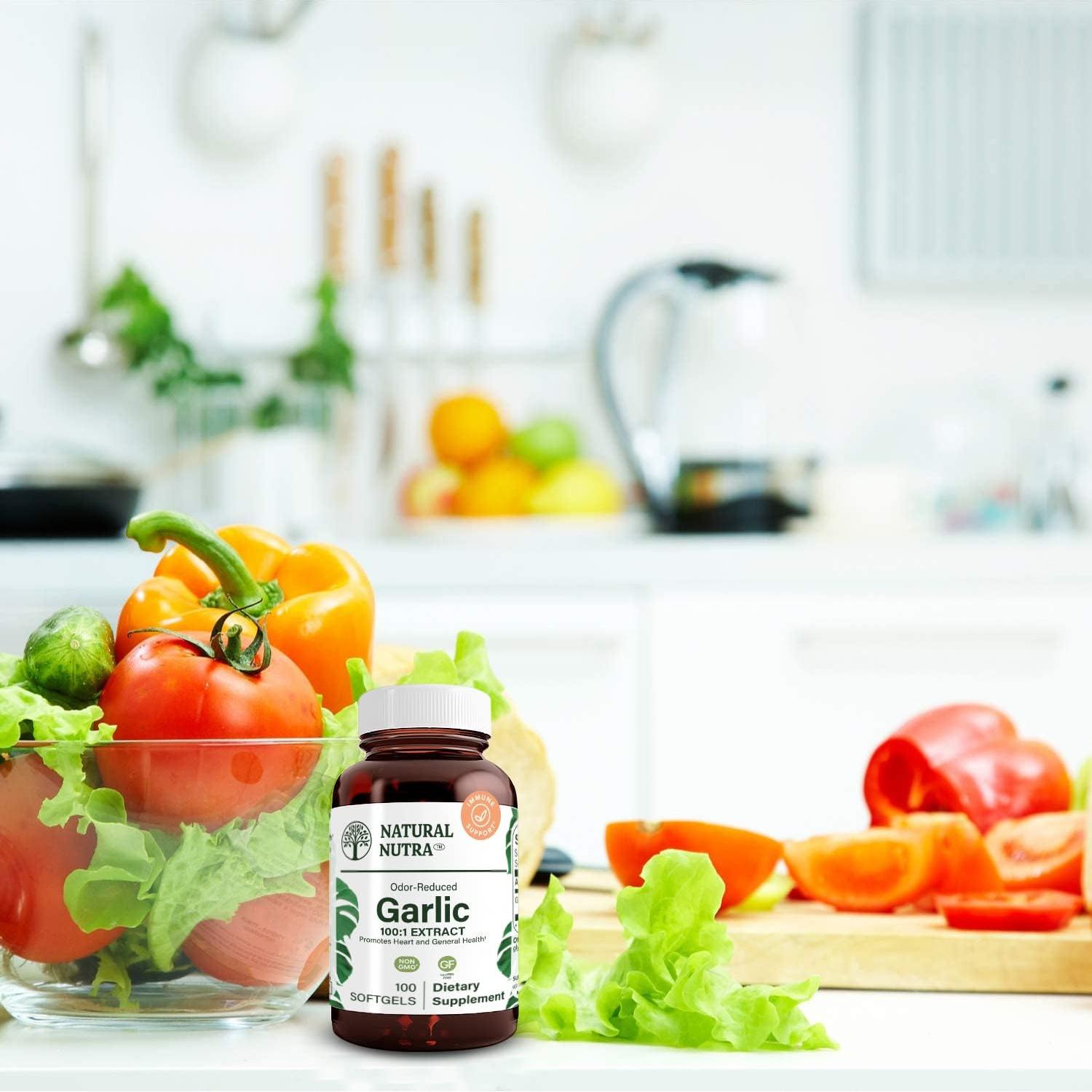 Suplemento Aceite de Ajo Sin Olor Natural Nutra 500mg 100 Gelatinas