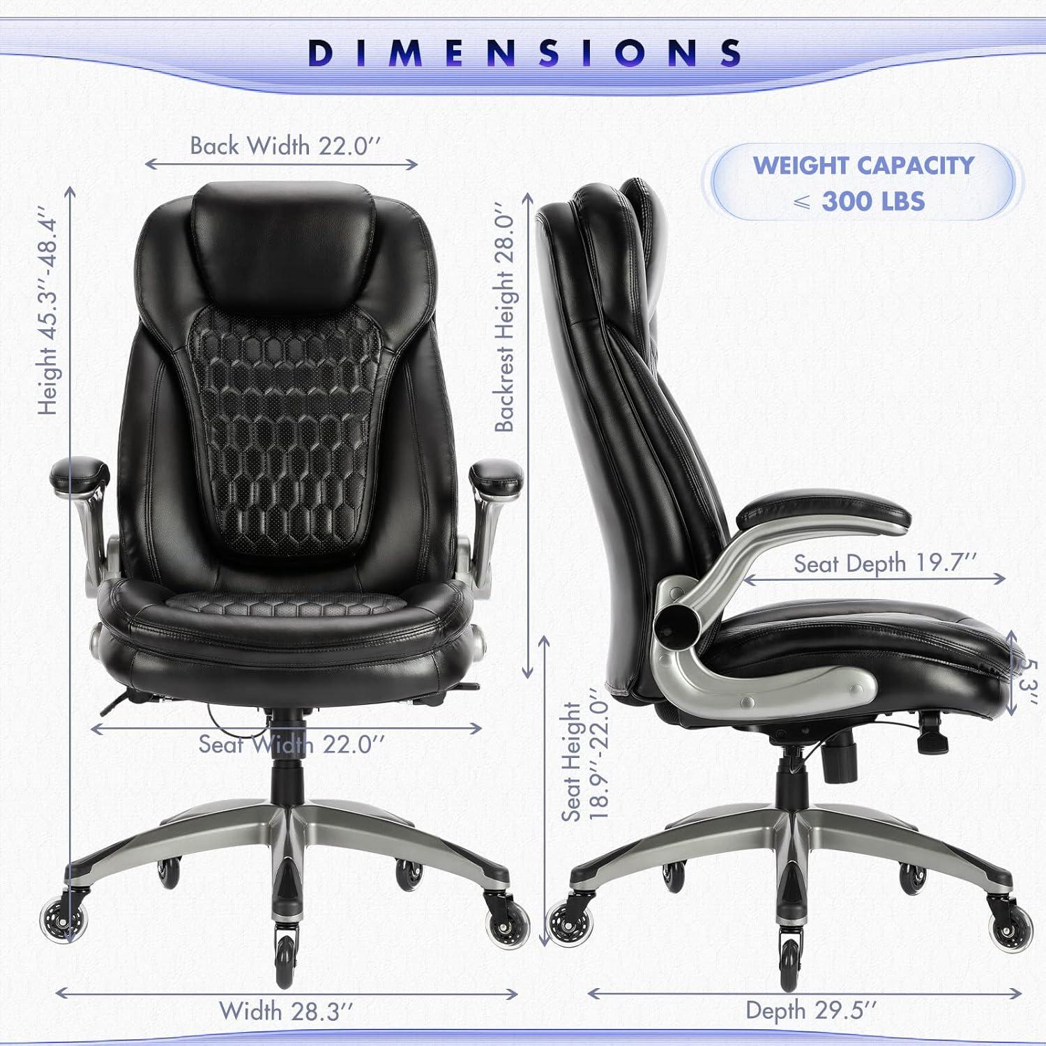 Silla de Oficina Ergonómica COLAMY 6686 Negra con Ruedas Mejoradas