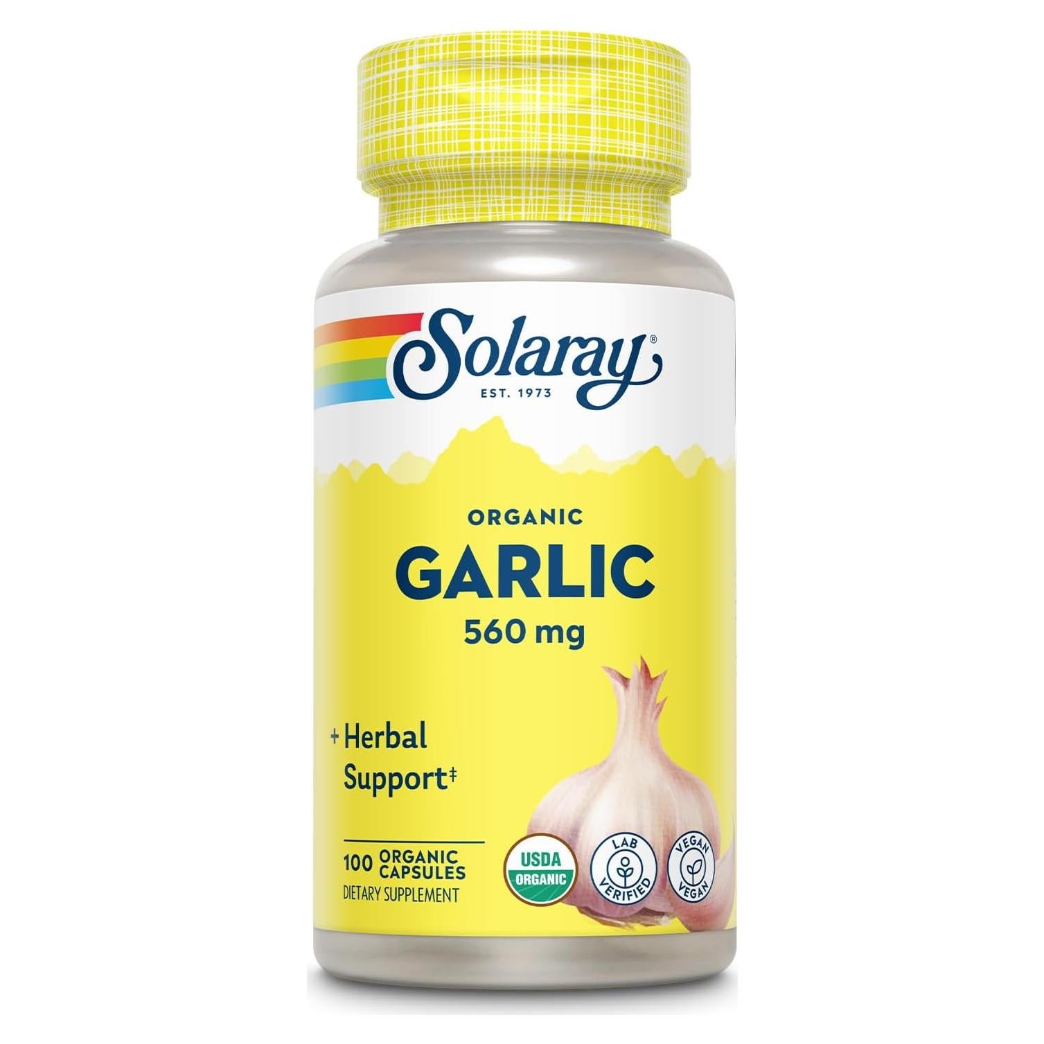 Suplemento de Ajo Orgánico Solaray 560 mg - 100 VegCaps