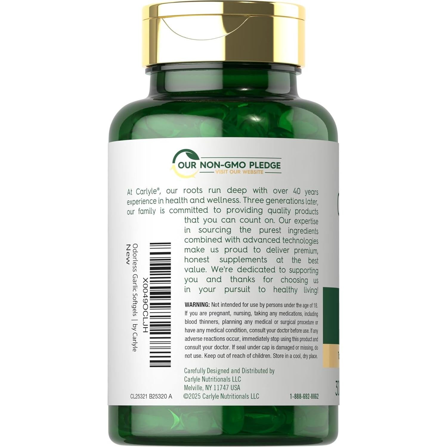 Cápsulas Blandas de Ajo Sin Olor Carlyle 8000 mg - 300 Unidades