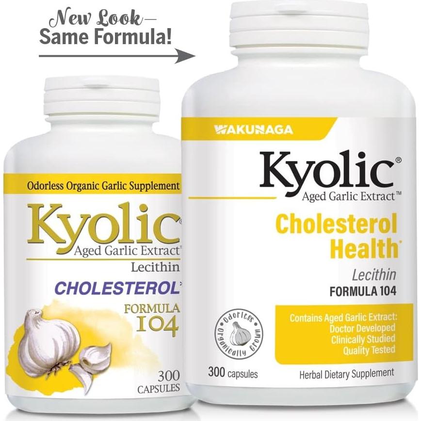 Extracto de Ajo Aged Kyolic 104 - 300 Cápsulas Salud Colesterol