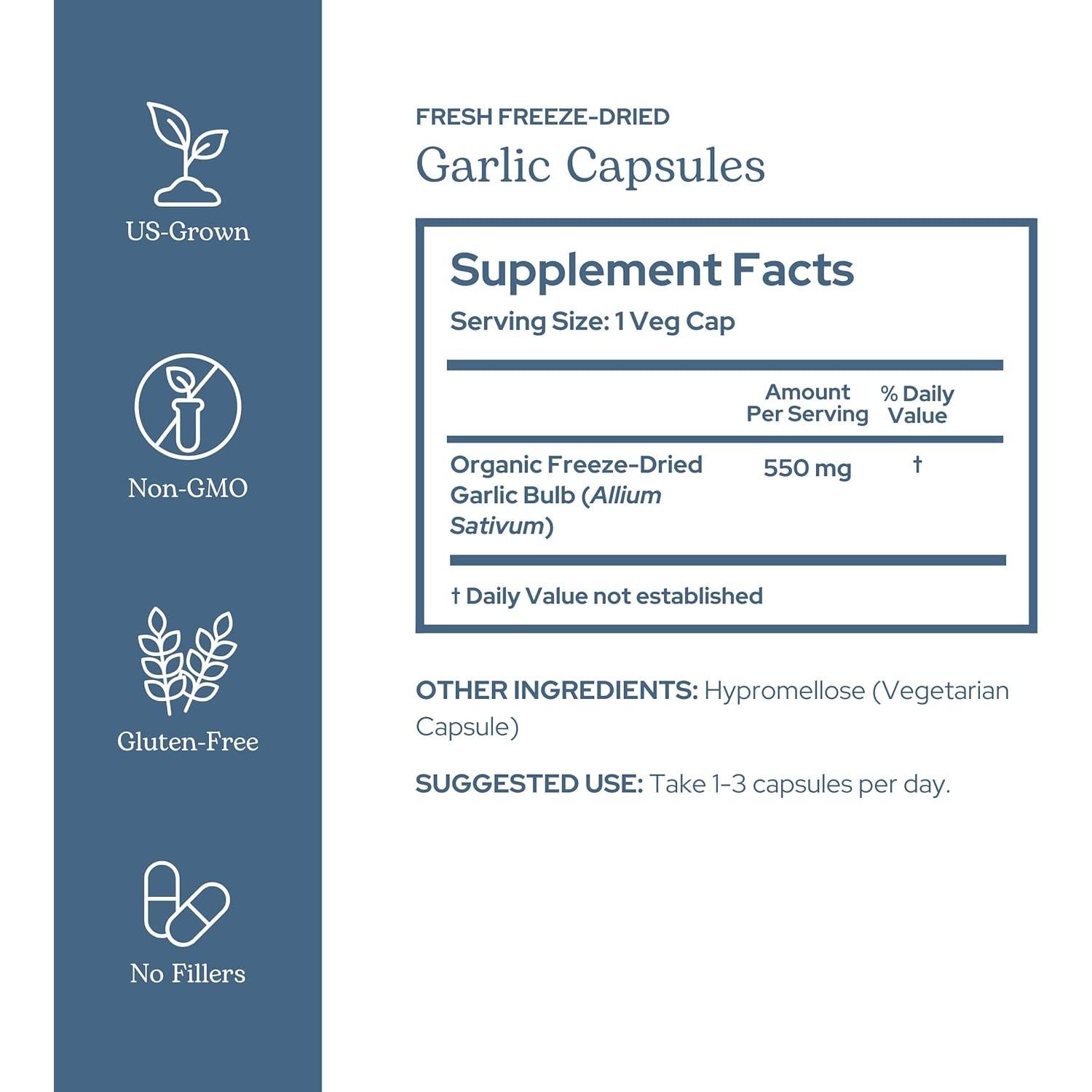 Cápsulas de Ajo Liofilizado Eclectic Herb 120 CT 550 mg