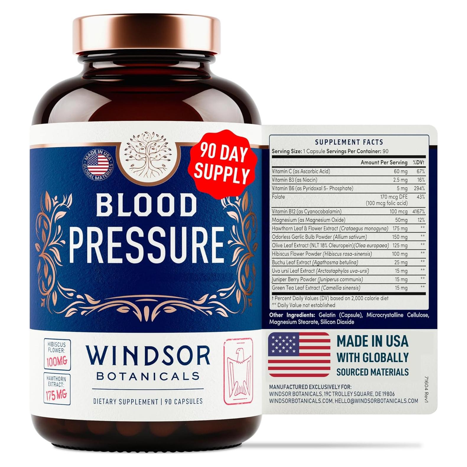 Suplemento Natural para Presión Arterial Windsor Botanicals 90 Cápsulas