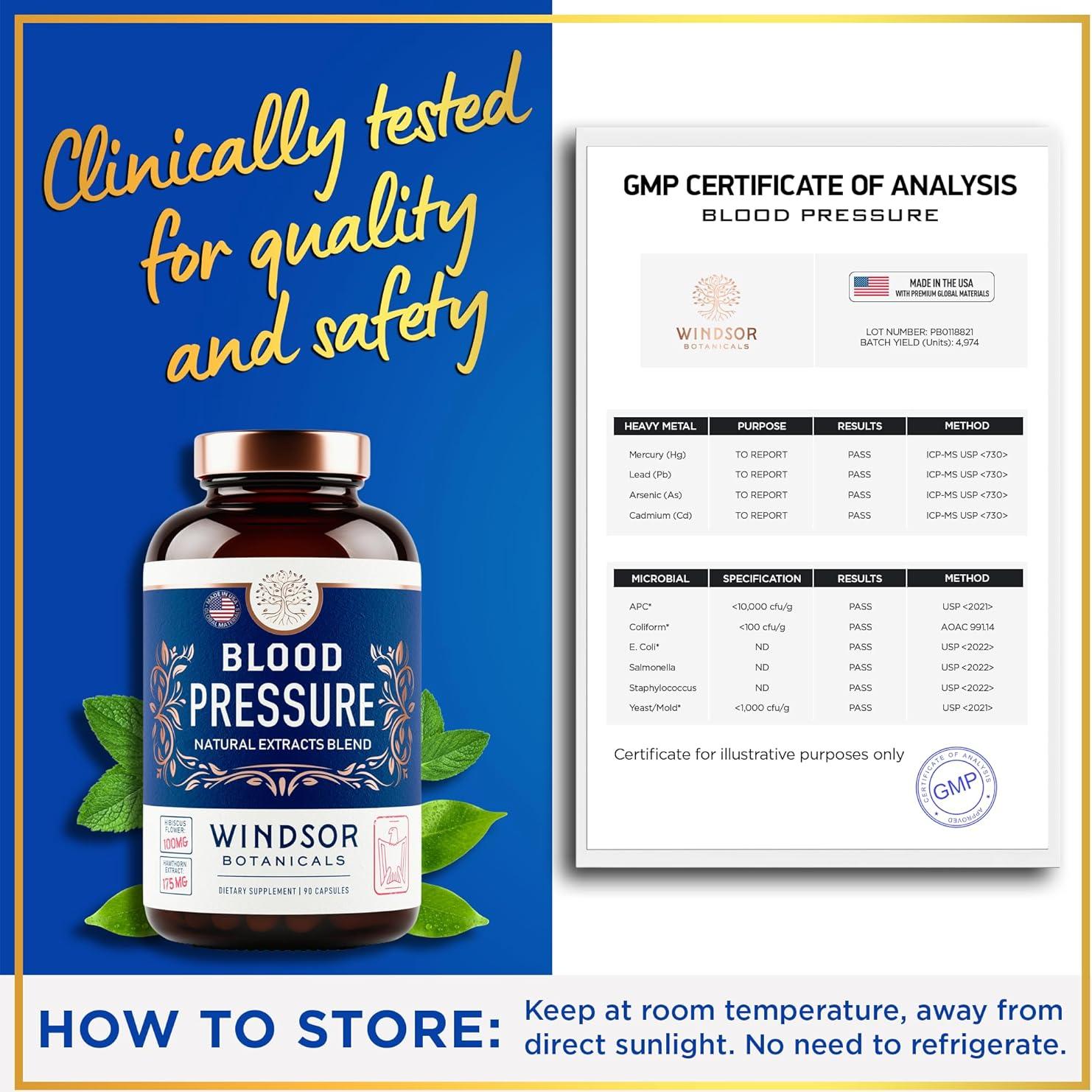 Suplemento Natural para Presión Arterial Windsor Botanicals 90 Cápsulas