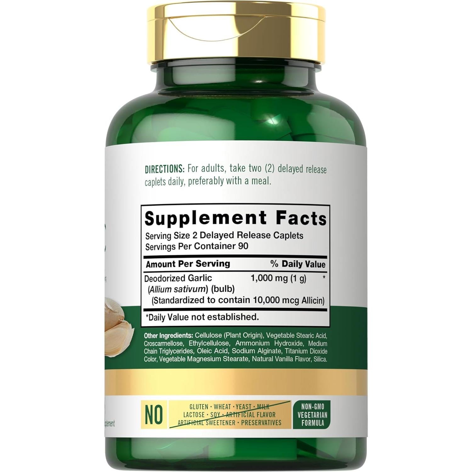 Suplemento de Ajo Desodorizado Carlyle 1000mg - 180 Tabletas