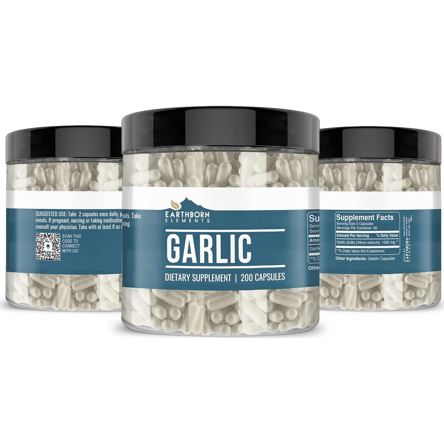 Cápsulas de Ajo Elementos de la Tierra 200 Unidades Puro