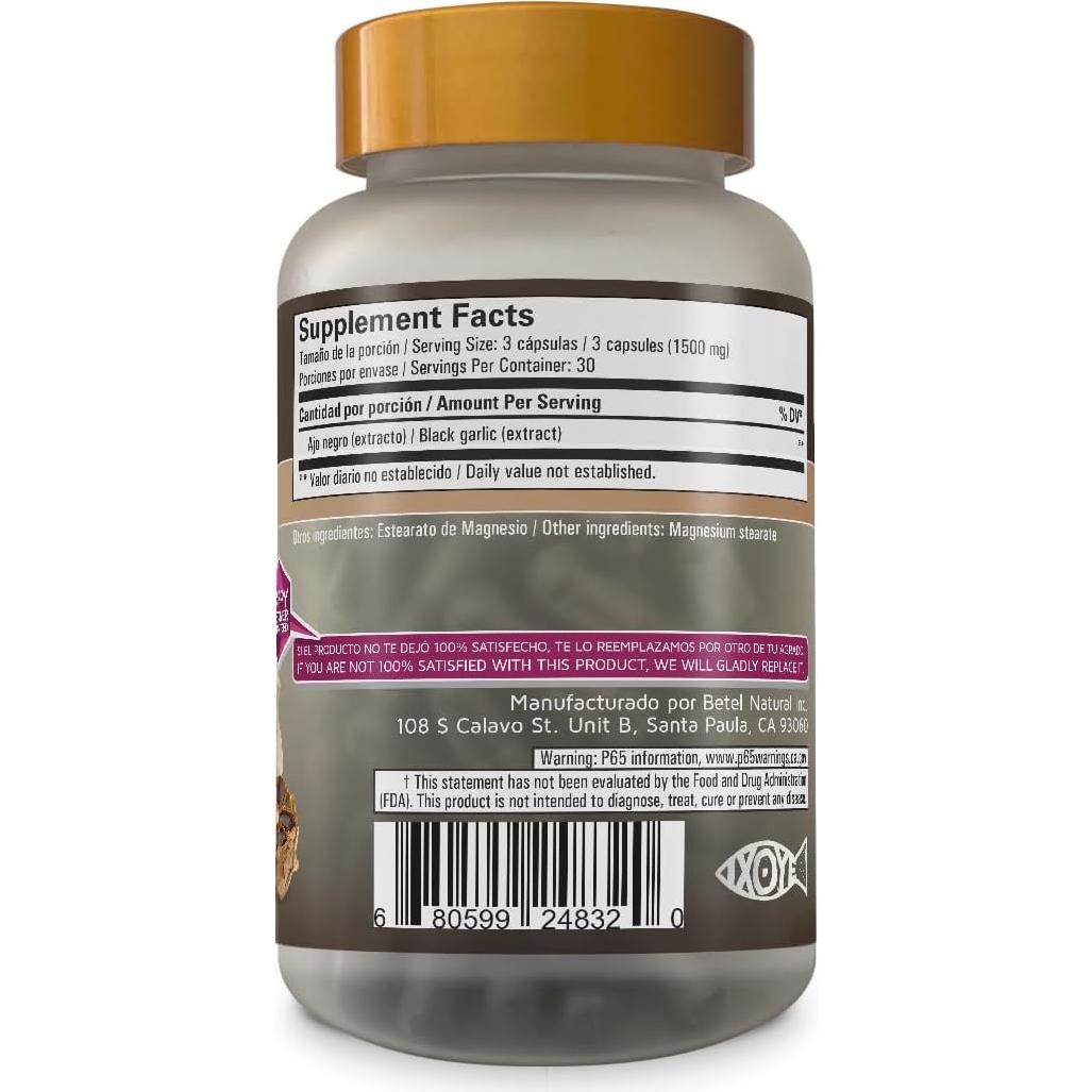 Suplemento Ajo Negro Betel Natural 1500 mg 79 g