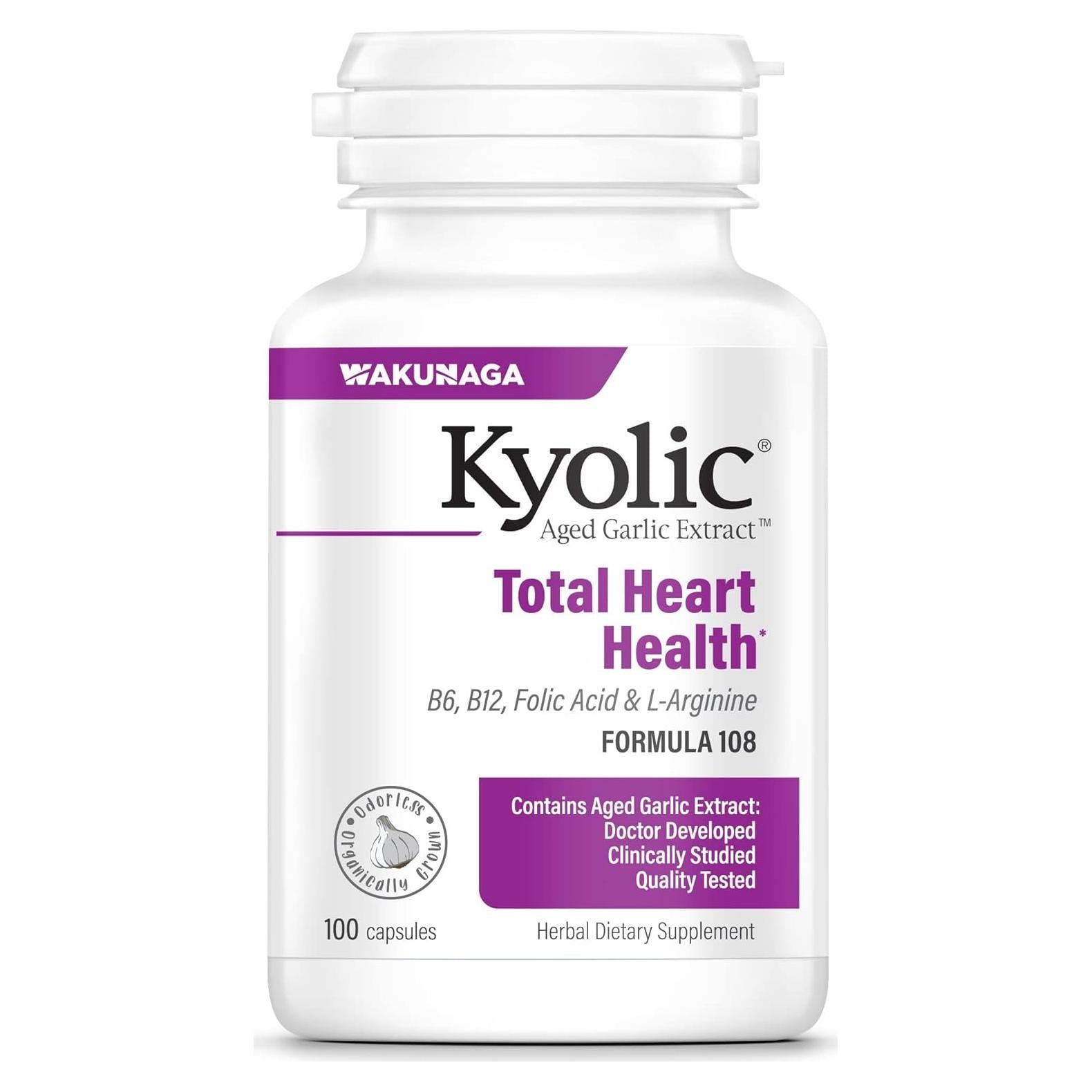 Extracto de Ajo Aged Kyolic 108, 100 Cápsulas Salud Corazón