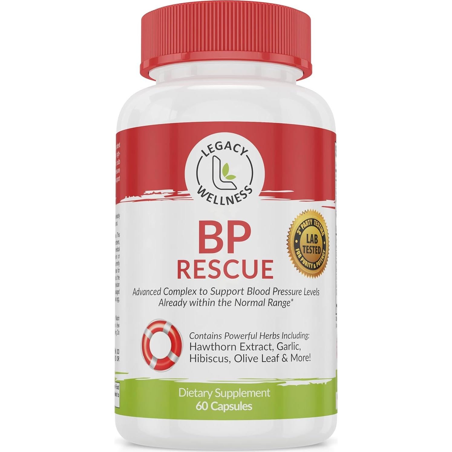 Suplemento Natural de Presión Arterial BP Rescue - Legacy Wellness - 14 Vitaminas y Hierbas