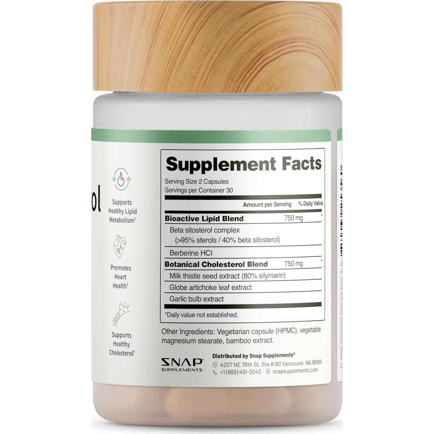 Suplementos Snap Salud del Colesterol 60 Cápsulas - Equilibrio Lipídico