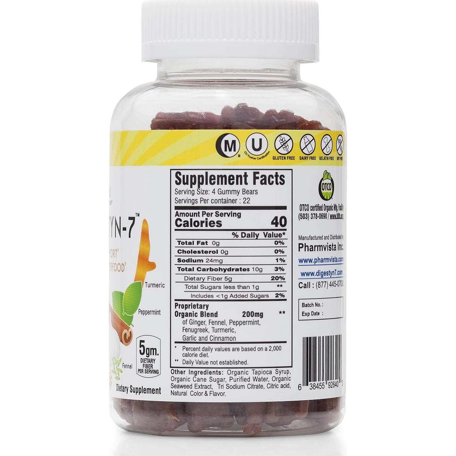 Gominolas Digestivas Orgánicas Digestyn-7 90 Unidades 200mg