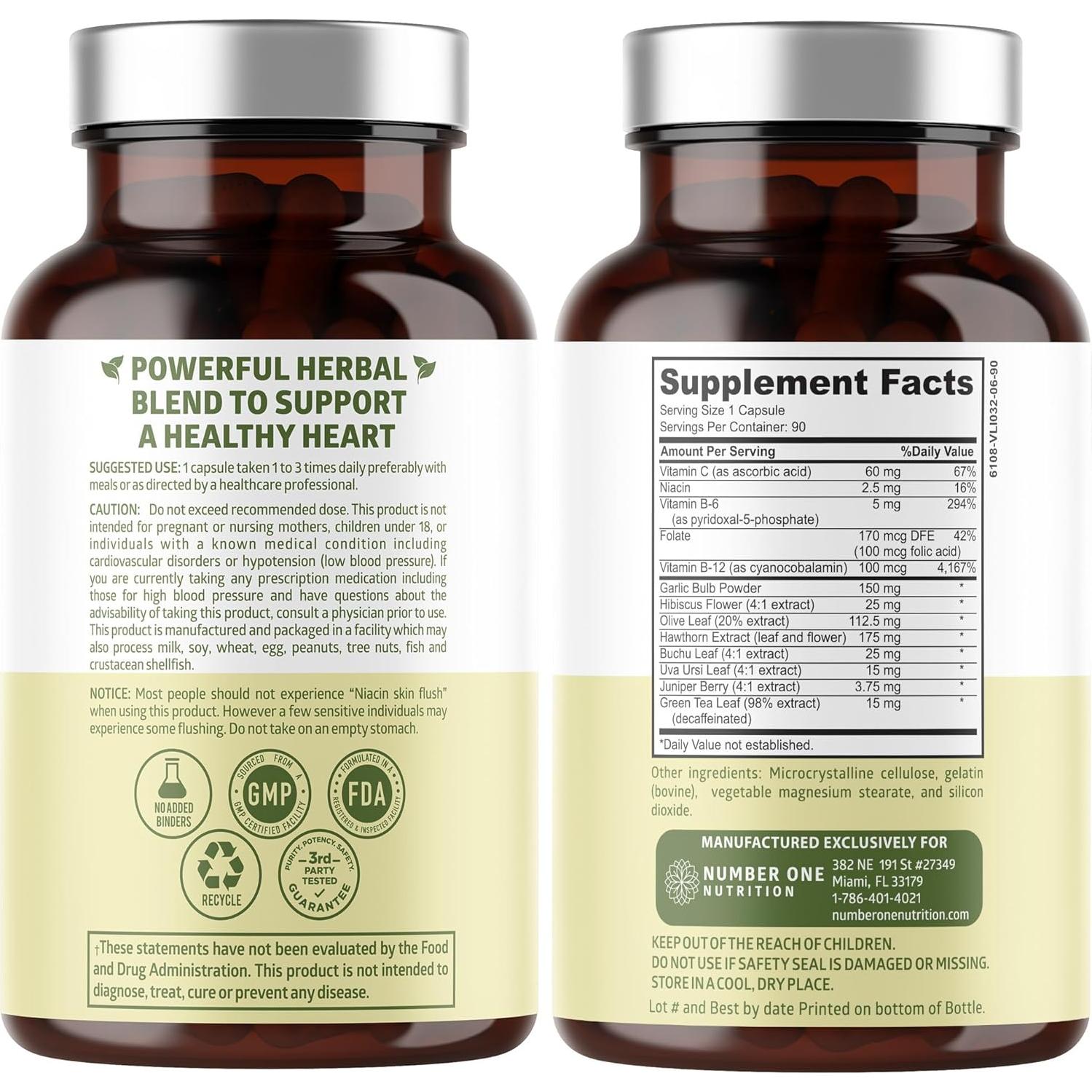 Suplemento Natural N1N para Presión Arterial 90 Cápsulas