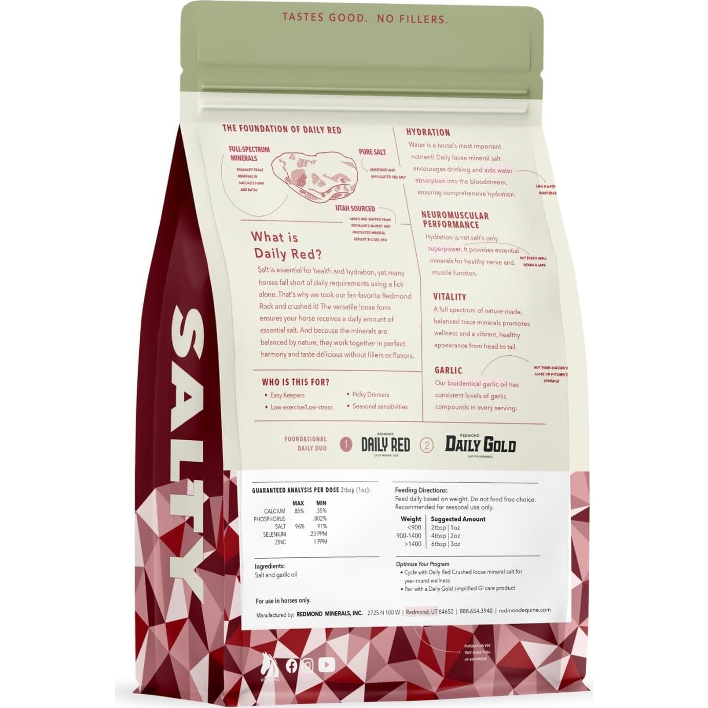 Suplemento Mineral Daily Red REDMOND para Caballos 2.27 KG