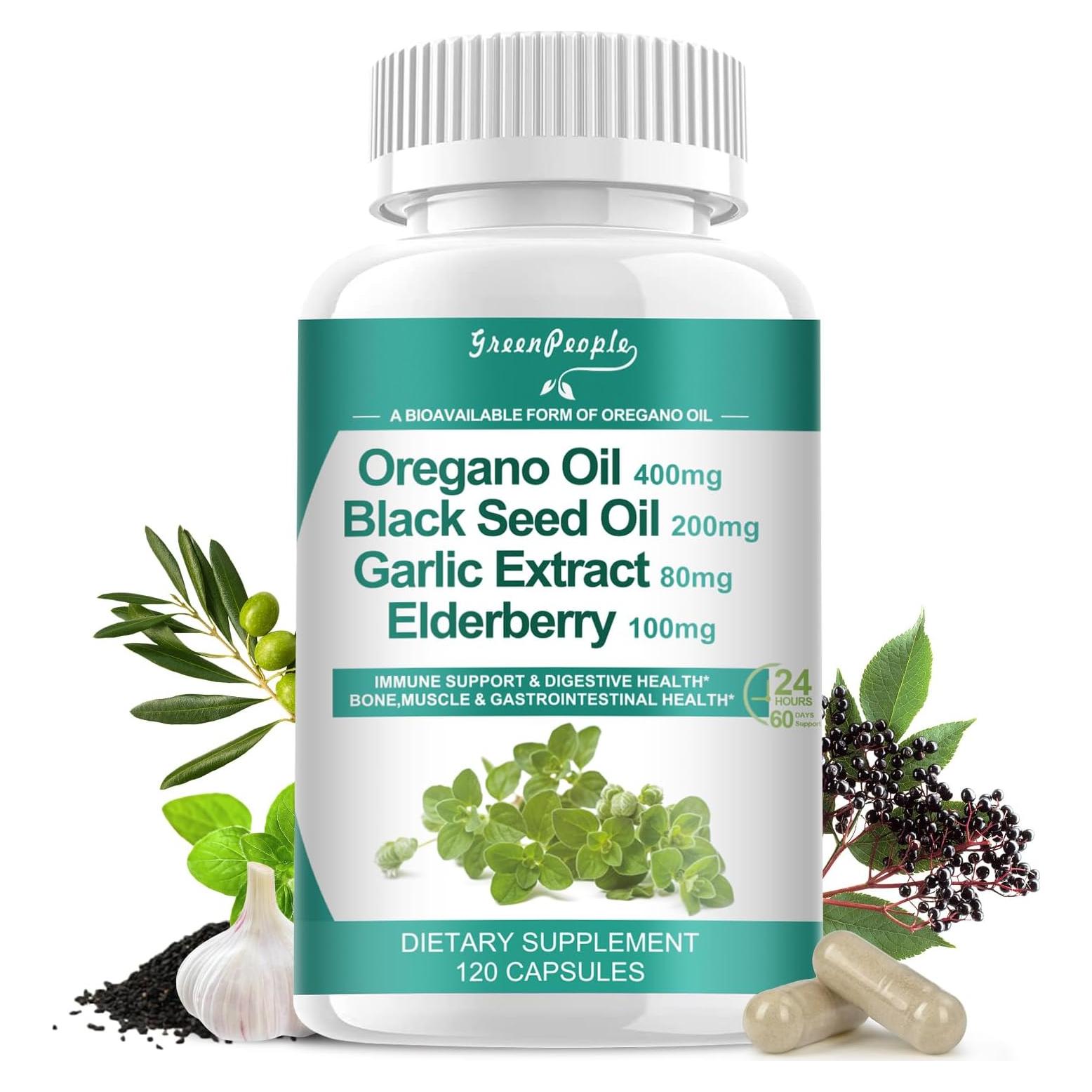 Cápsulas de Aceite de Orégano Orgánico Greenpeople 120 Ct