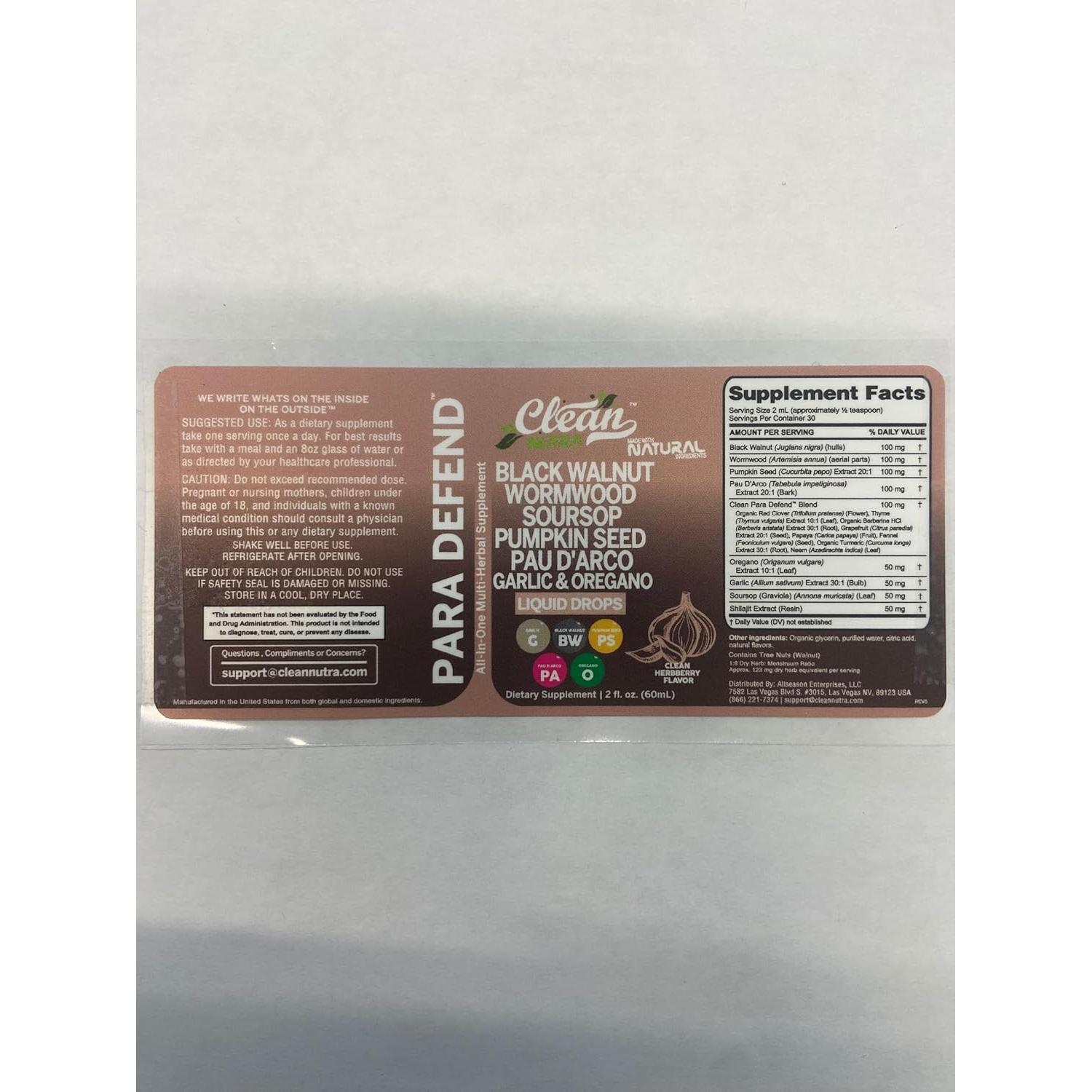 Gotas Líquidas Clean Nutra Ajenjo Nuez Negra 132g