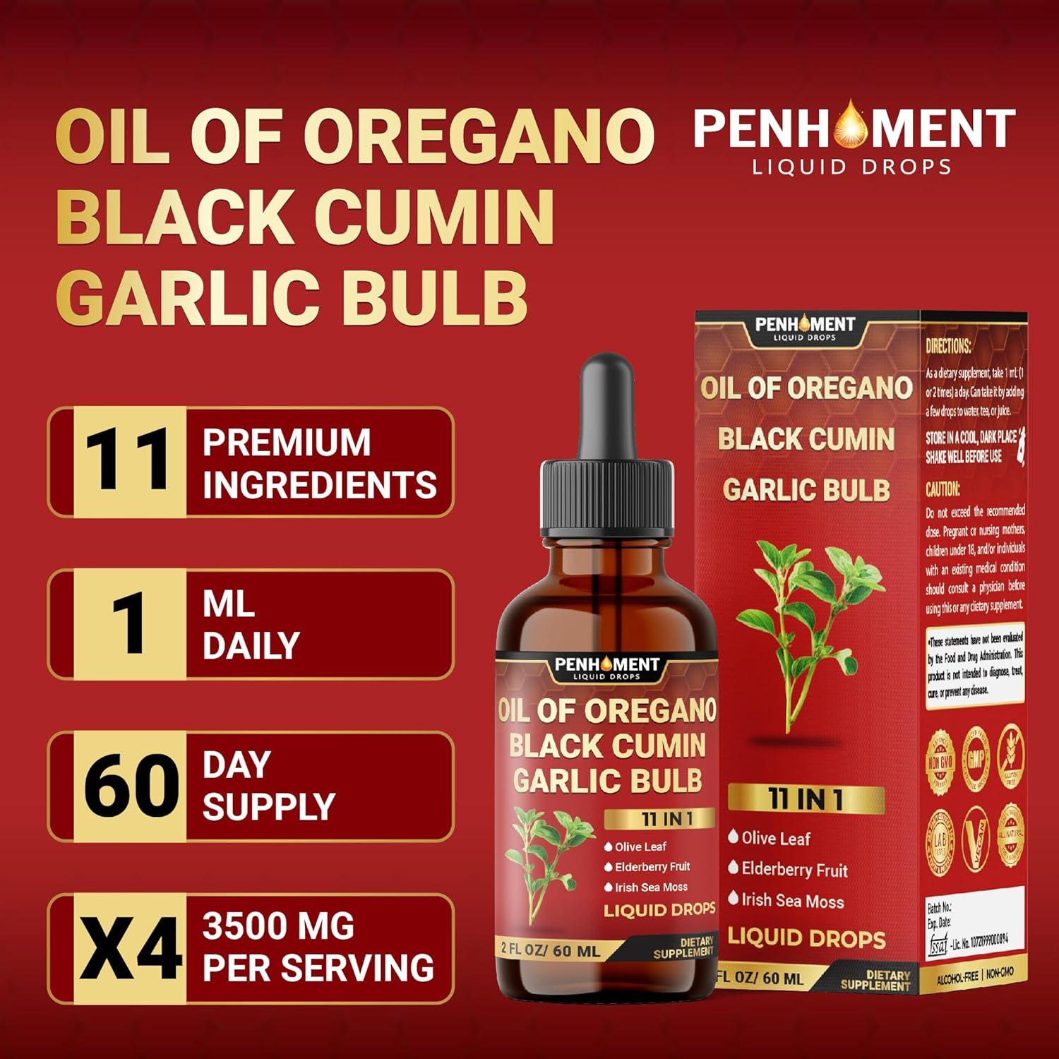 Suplemento Líquido 11 en 1 Aceite de Orégano Orgánico 60 ml