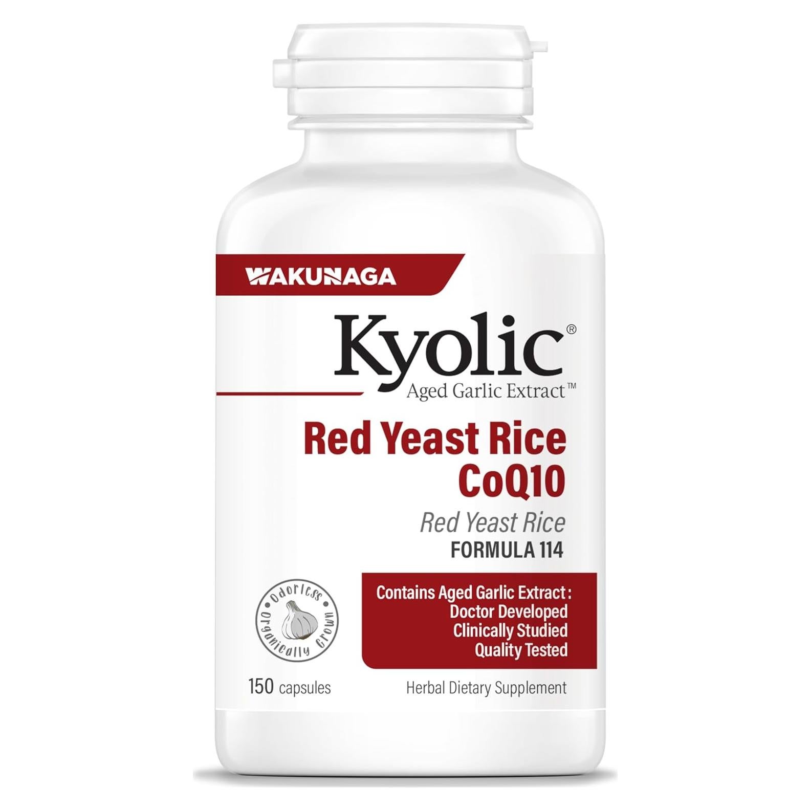 Extracto de Ajo Envejecido Kyolic 150 Cápsulas CoQ10 Levadura Roja