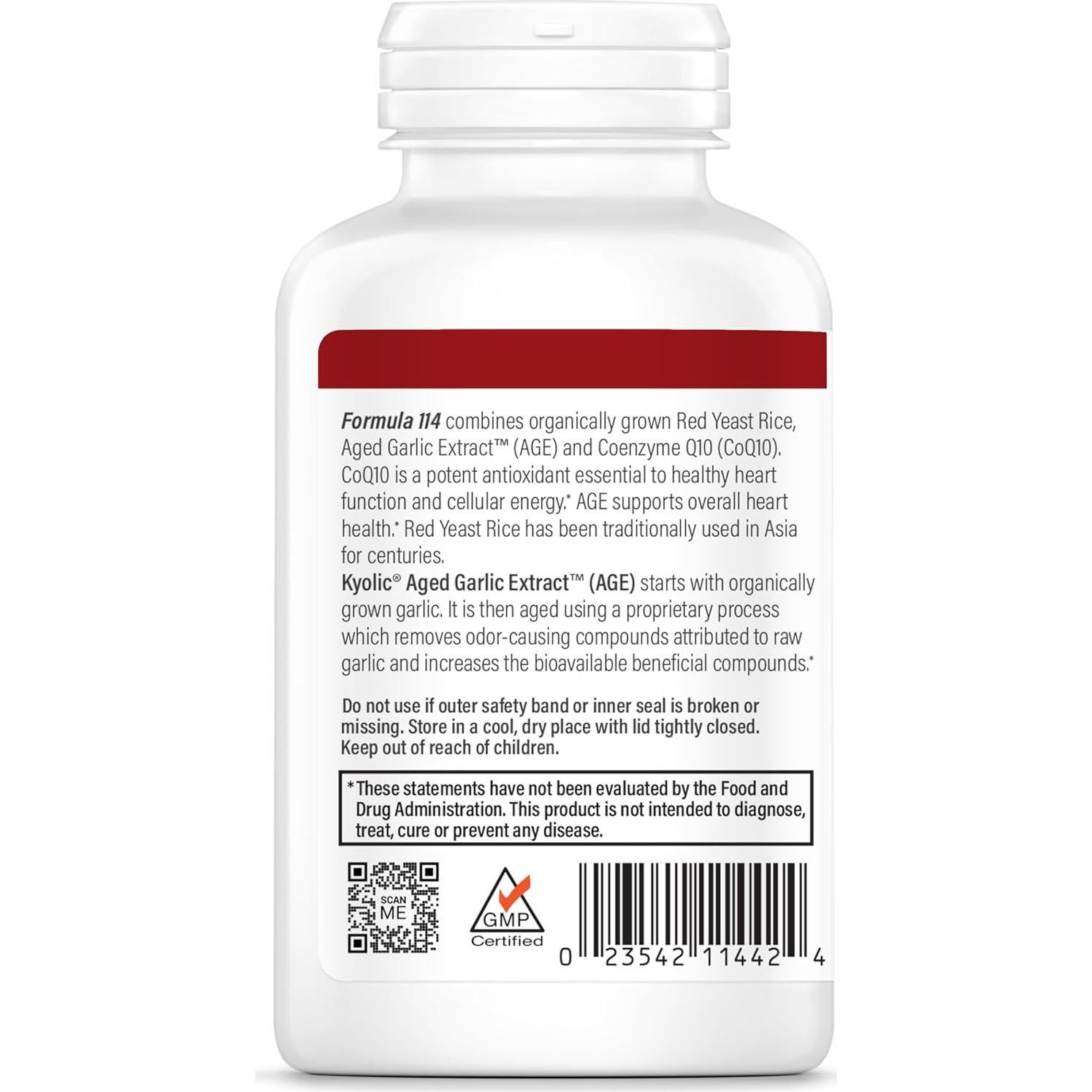 Extracto de Ajo Envejecido Kyolic 150 Cápsulas CoQ10 Levadura Roja