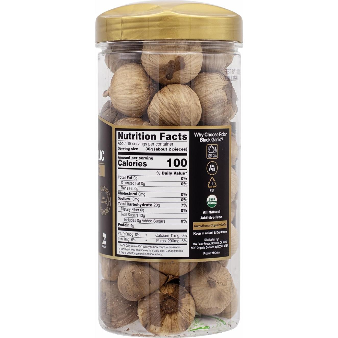 Ajo Negro Orgánico MW Polar 567 g - Bulbos Enteros, Natural